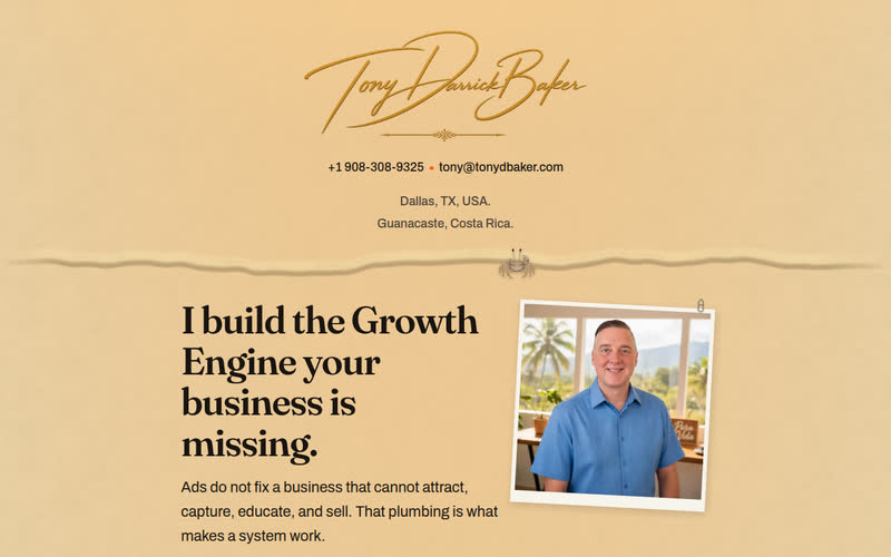 Homepage of tonydbaker.com