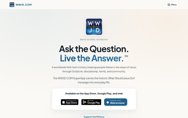 Homepage of WWJD.COM at wwjd.com